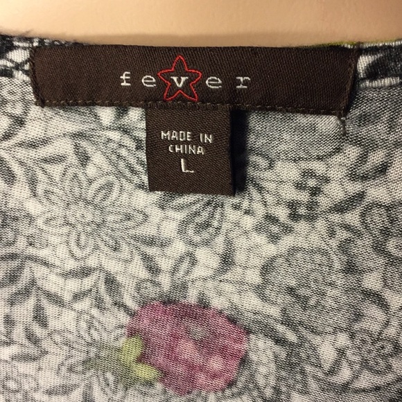 FEVER MULTICOLOR STRETCHY FLORAL TOP/TUNIC - Picture 7 of 8